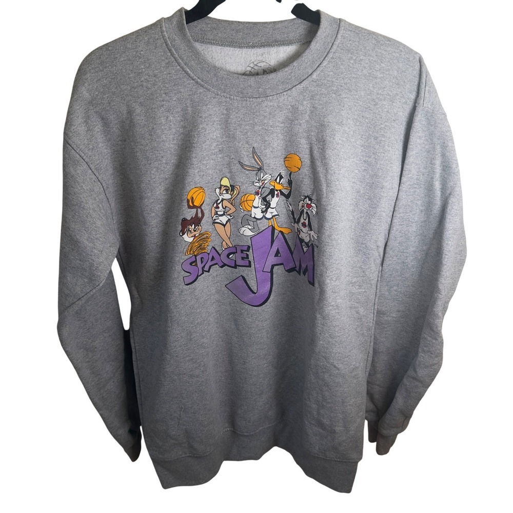 Y2K Space Jam Graphic Crewneck Sweatshirt Small Bugs Bunny Looney Tunes 1996